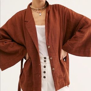 Free People wide sleeve linen blazer